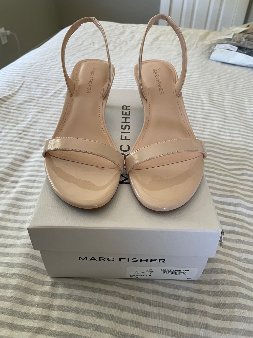Marc Fisher Blush Patent Slingback Heels